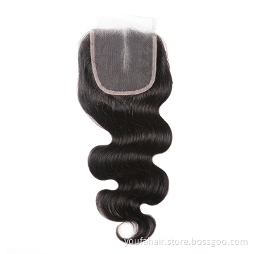 150% Density Cuticle Aligned Closure Frontal Human Hair 4x4 Body Wave Lace Closure Factory Price Virgin Hair with Baby Hair